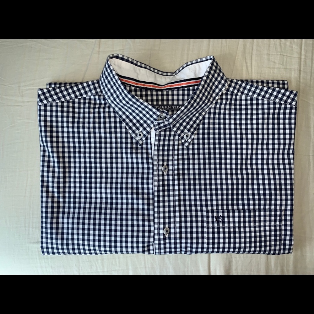 LIKE NEW Southern Tide LIMITED Navy Gingham Shirt